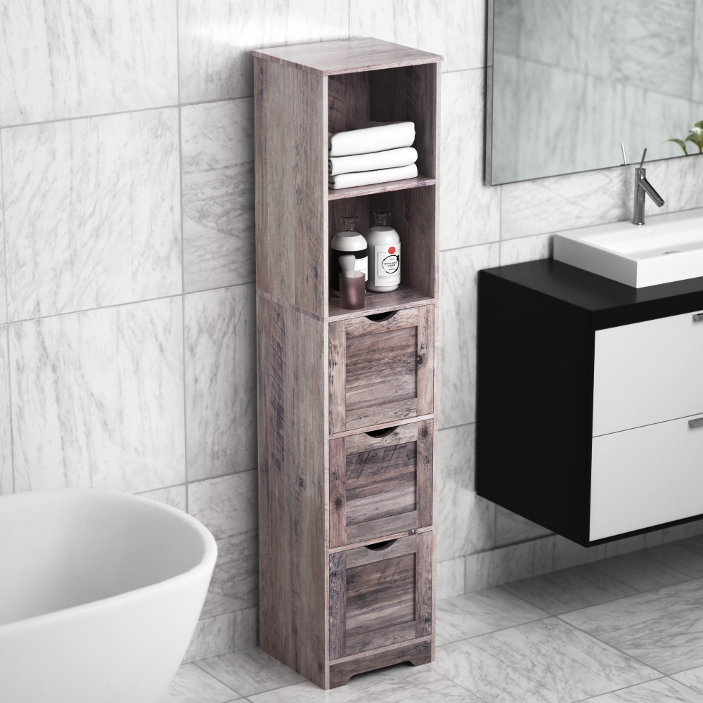 Slim Bathroom Storage Cabinet – Gray