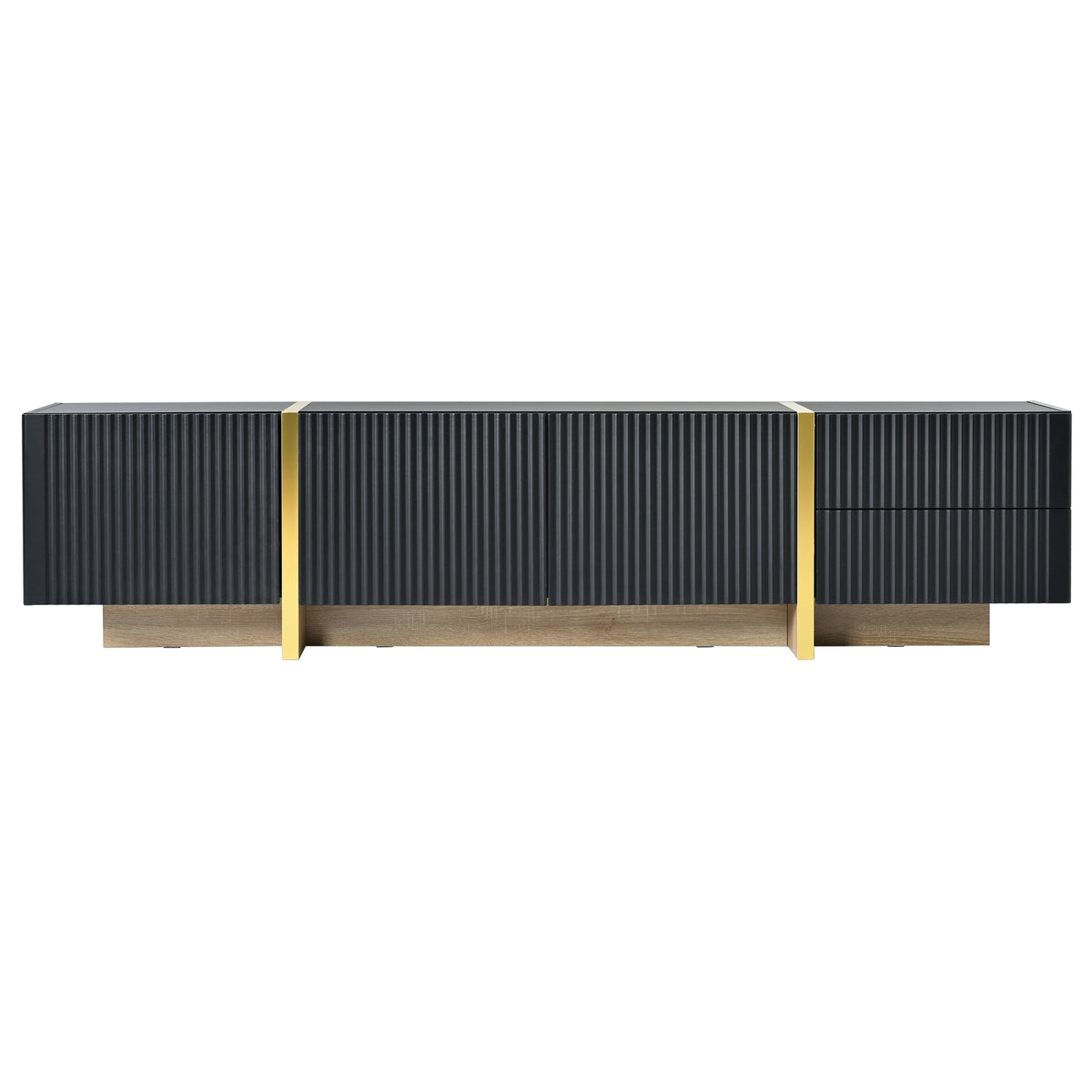 Luxury Fluted TV Stand Black