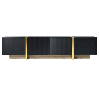 Luxury Fluted TV Stand Black