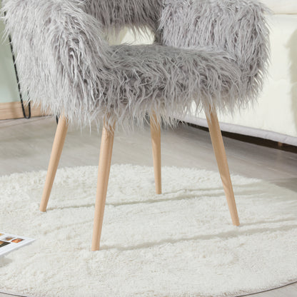 Grey Velvet Dining Chair with Metal Legs