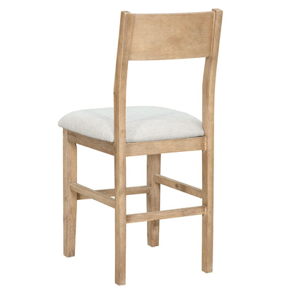 Farmhouse Counter Dining Set (5 pcs) – Brown & Beige