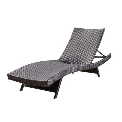 Wicker Chaise Lounge Chair Gray