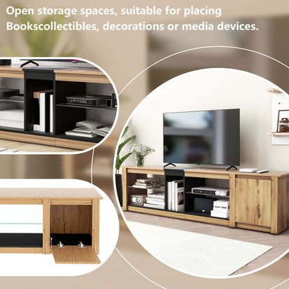 Modern LED TV Stand with Media Storage