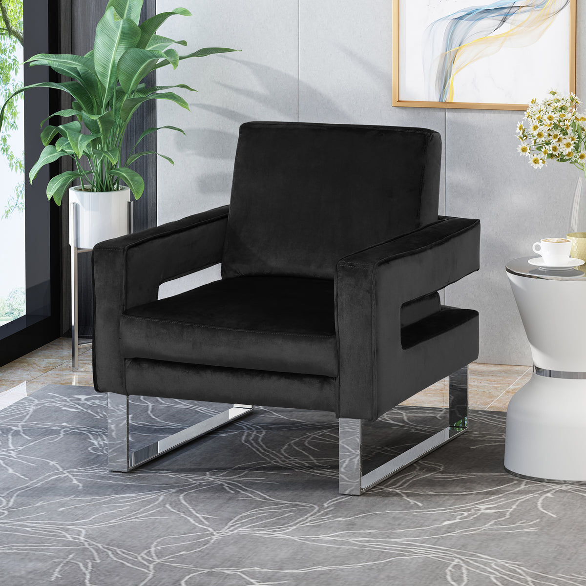 Classic Upholstered Armchair Beige