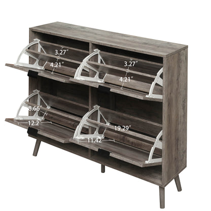 4-Door Entryway Shoe Storage Cabinet White