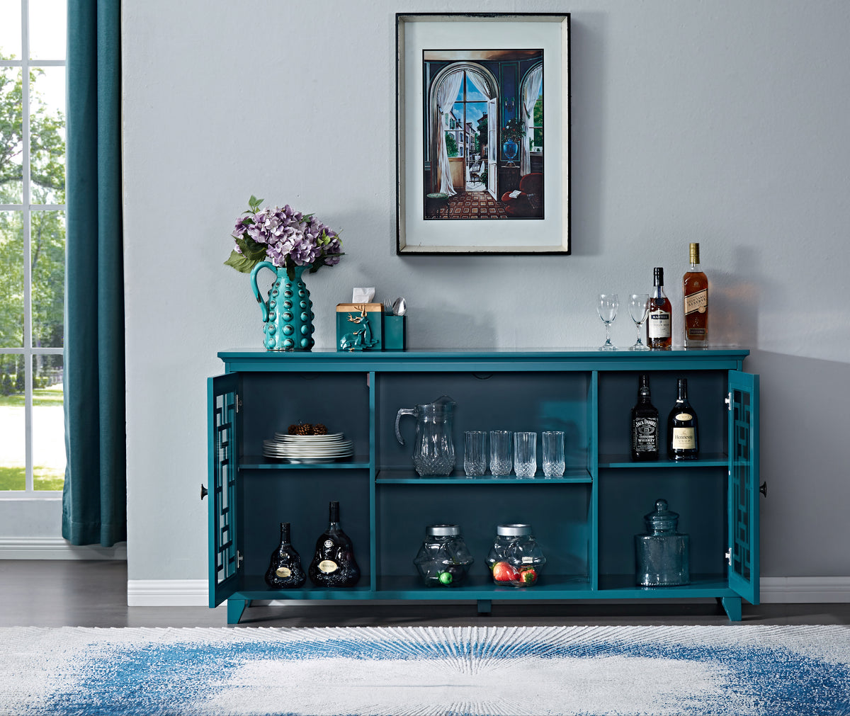 60-Inch Sideboard Buffet Table with Storage