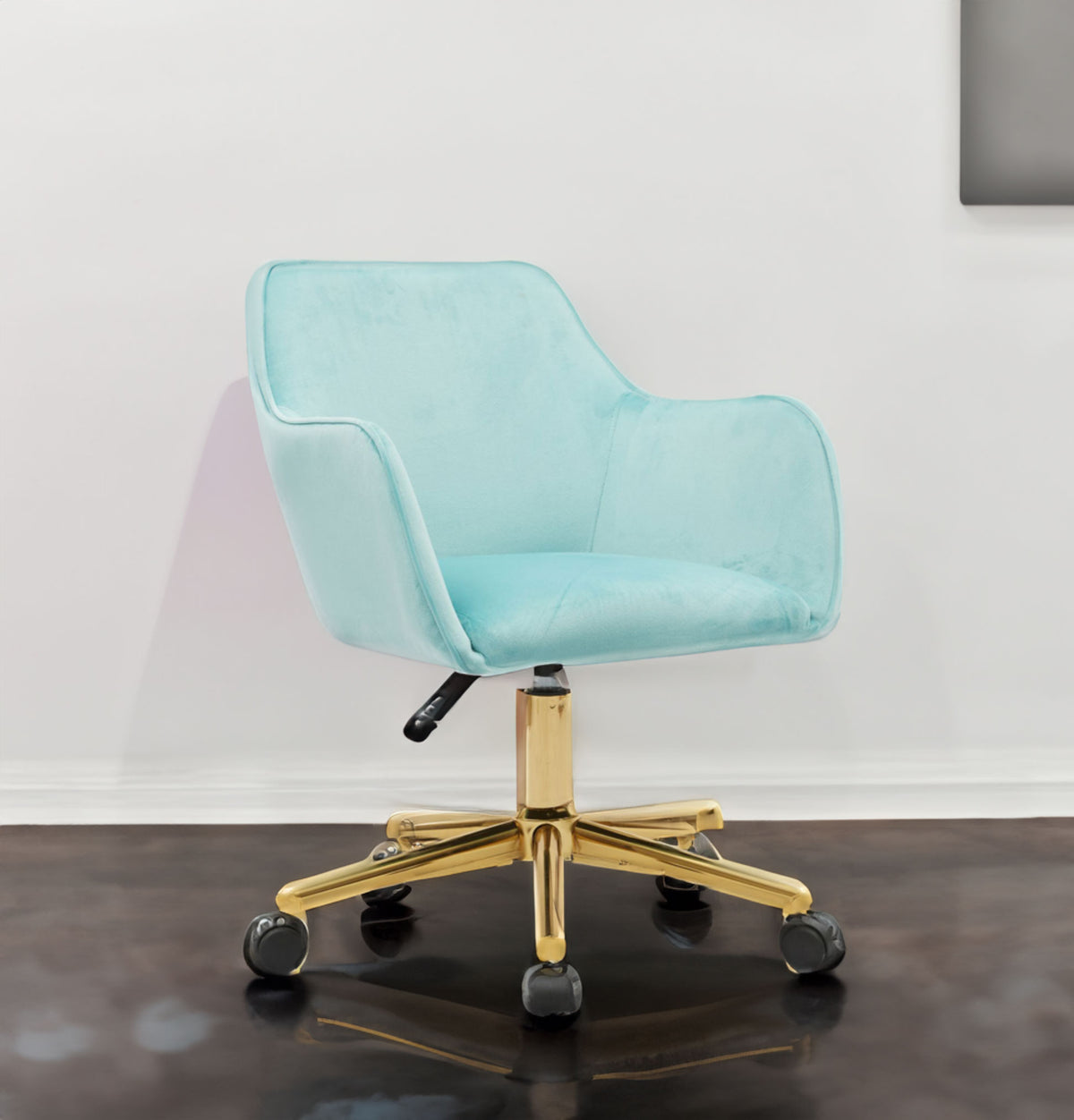 Velvet Executive Swivel Office Chair – Aqua Blue
