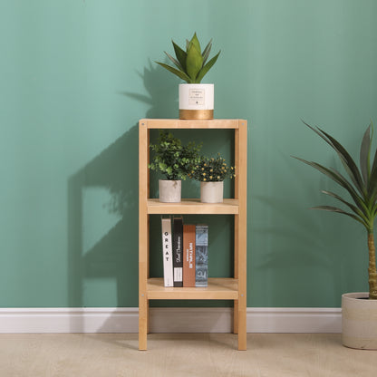 3-Tier Birch Bathroom Shelf with Storage Racks