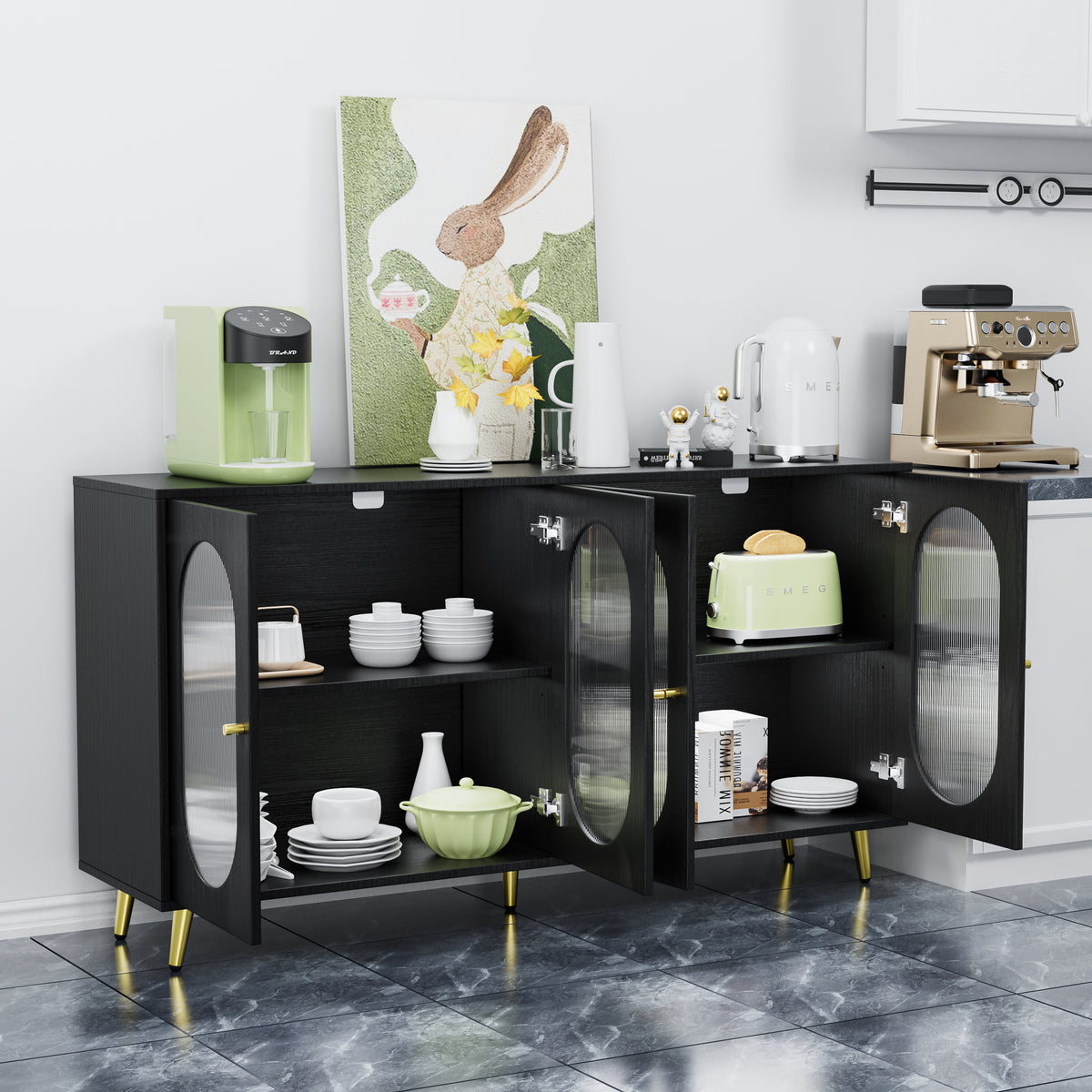Black Acrylic Sideboard Cabinet