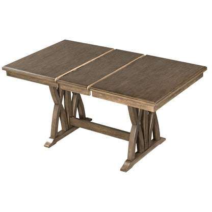 Dining Set with Cushioned Chairs Brown
