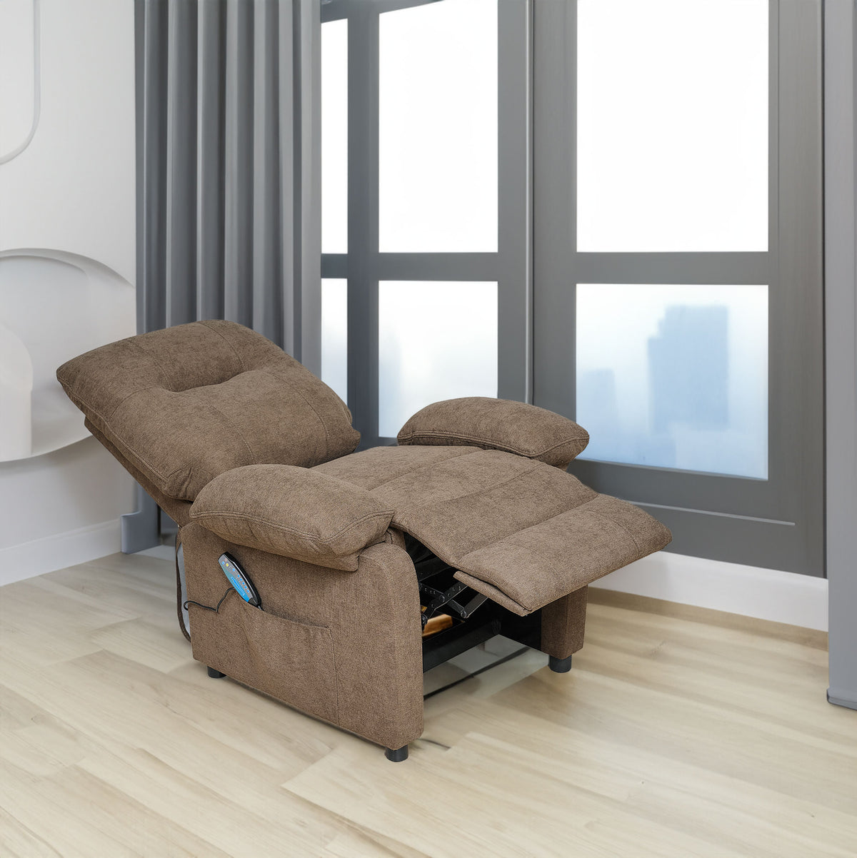 Heated Massage Recliner Chair Brown