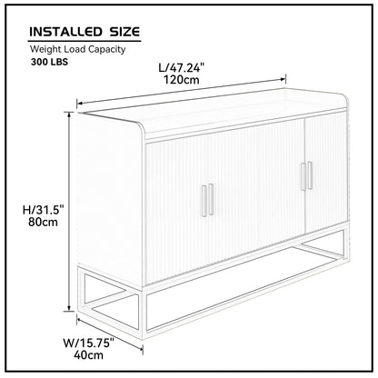 Modern Buffet Cabinet Black Gloss