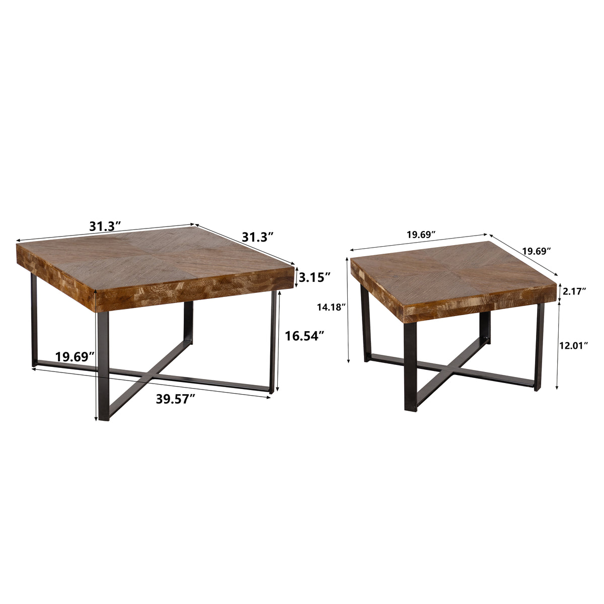 Retro Square Coffee Table Gold