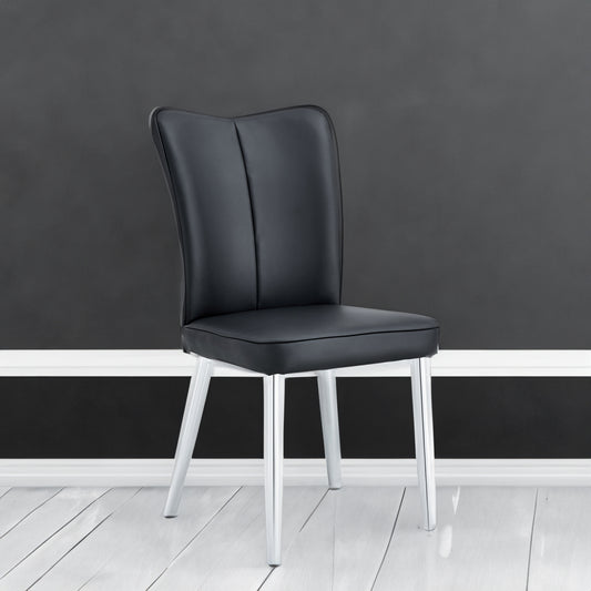 Modern Black Dining Chair Set (2 pcs)