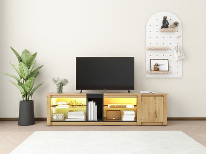 Modern LED TV Stand with Media Storage