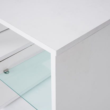 TV Stand with Storage and Drawers Gray