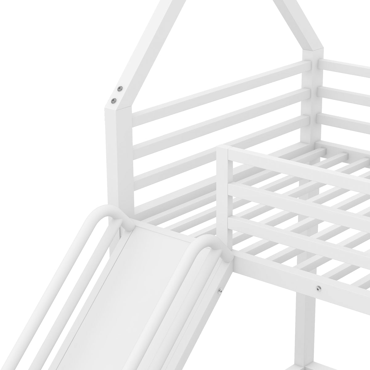 Twin House Bunk Bed White