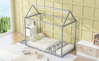 Metal House Twin Platform Bed – Black