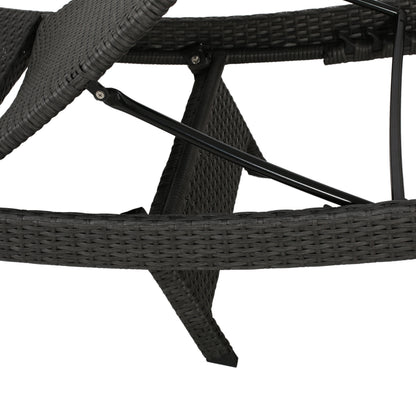 PE Wicker Chaise Lounge Gray