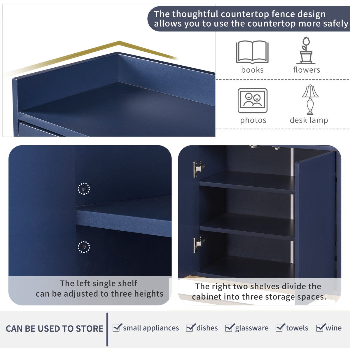 Trexm Modern Sideboard Navy