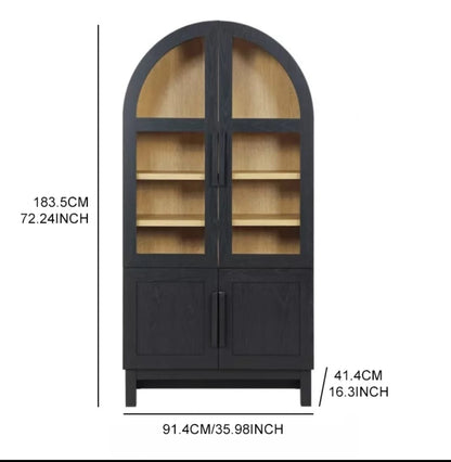 ARDYNAMIC Arch Cabinet, Oak Finish