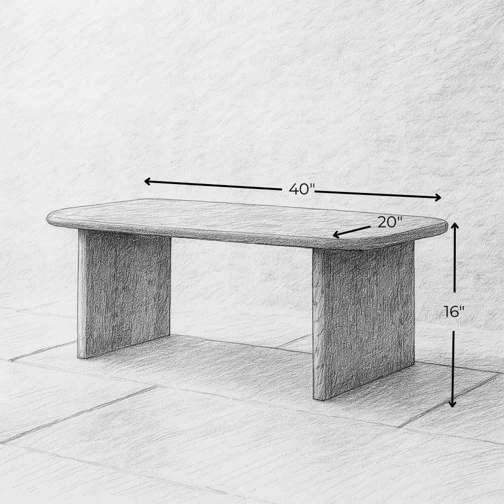40 Inch Coffee Table in Red Oak