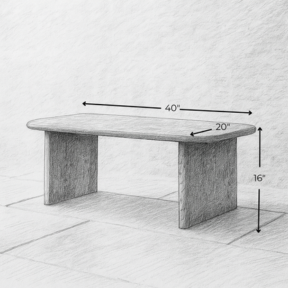 40 Inch Coffee Table in Red Oak