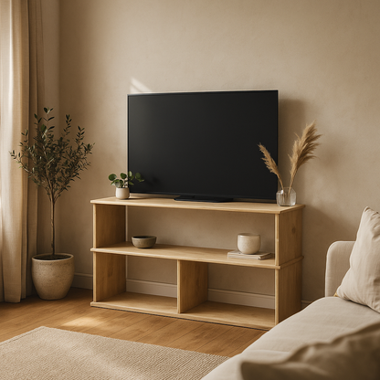 40 Inch Bookshelf TV Stand in White Oak