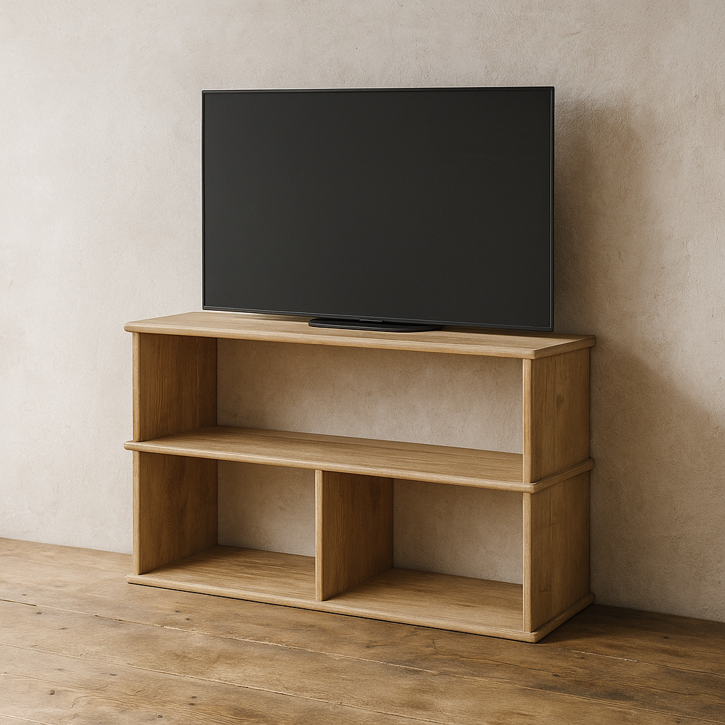 40 Inch Bookshelf TV Stand in White Oak