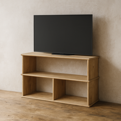 40 Inch Bookshelf TV Stand in White Oak