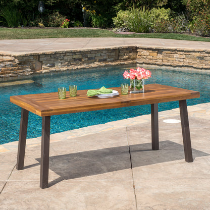 Della Dining Table Solid Wood Brown