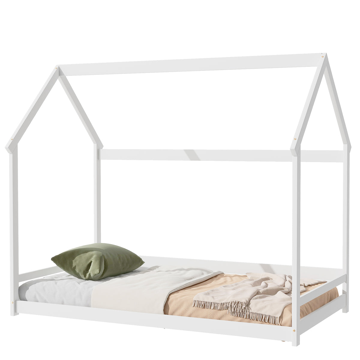 Twin House Bed White