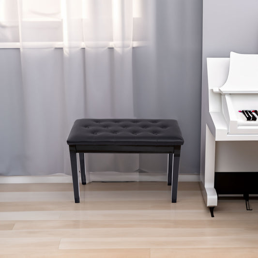 Piano Bench with Padded Seat Black