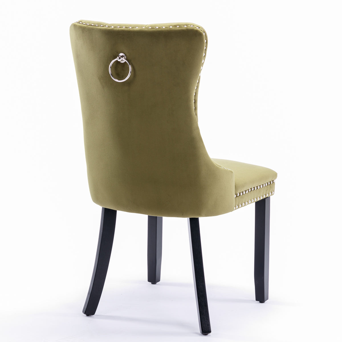 Tufted Olive Green Dining Chairs Set of 2