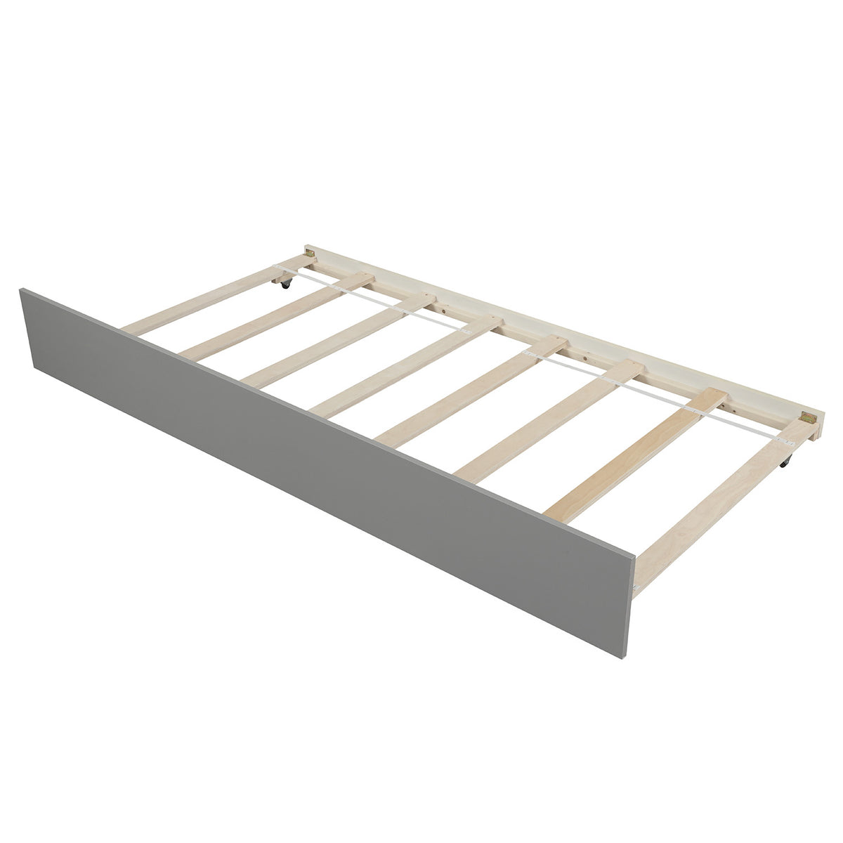 Twin Platform Bed with Trundle Gray