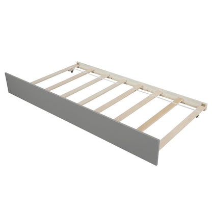 Twin Platform Bed with Trundle Gray