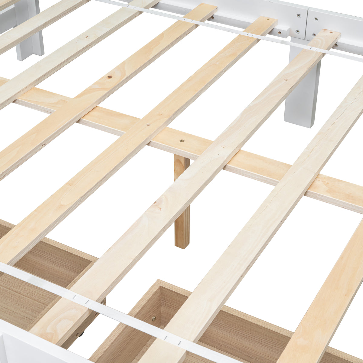 Full Bed with Bench White