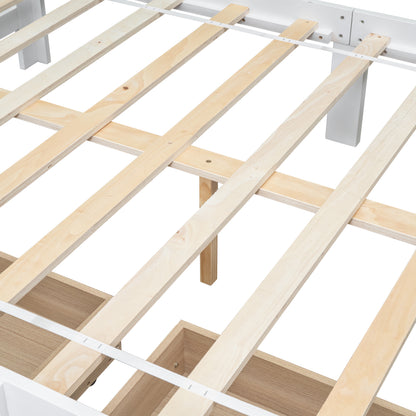 Full Bed with Bench White