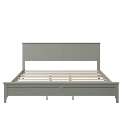 Gray Platform Bed King