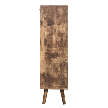 4-Door Freestanding Shoe Cabinet with Storage Shelves