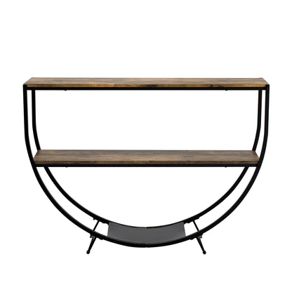 Rustic Wood Console Table Distressed Brown