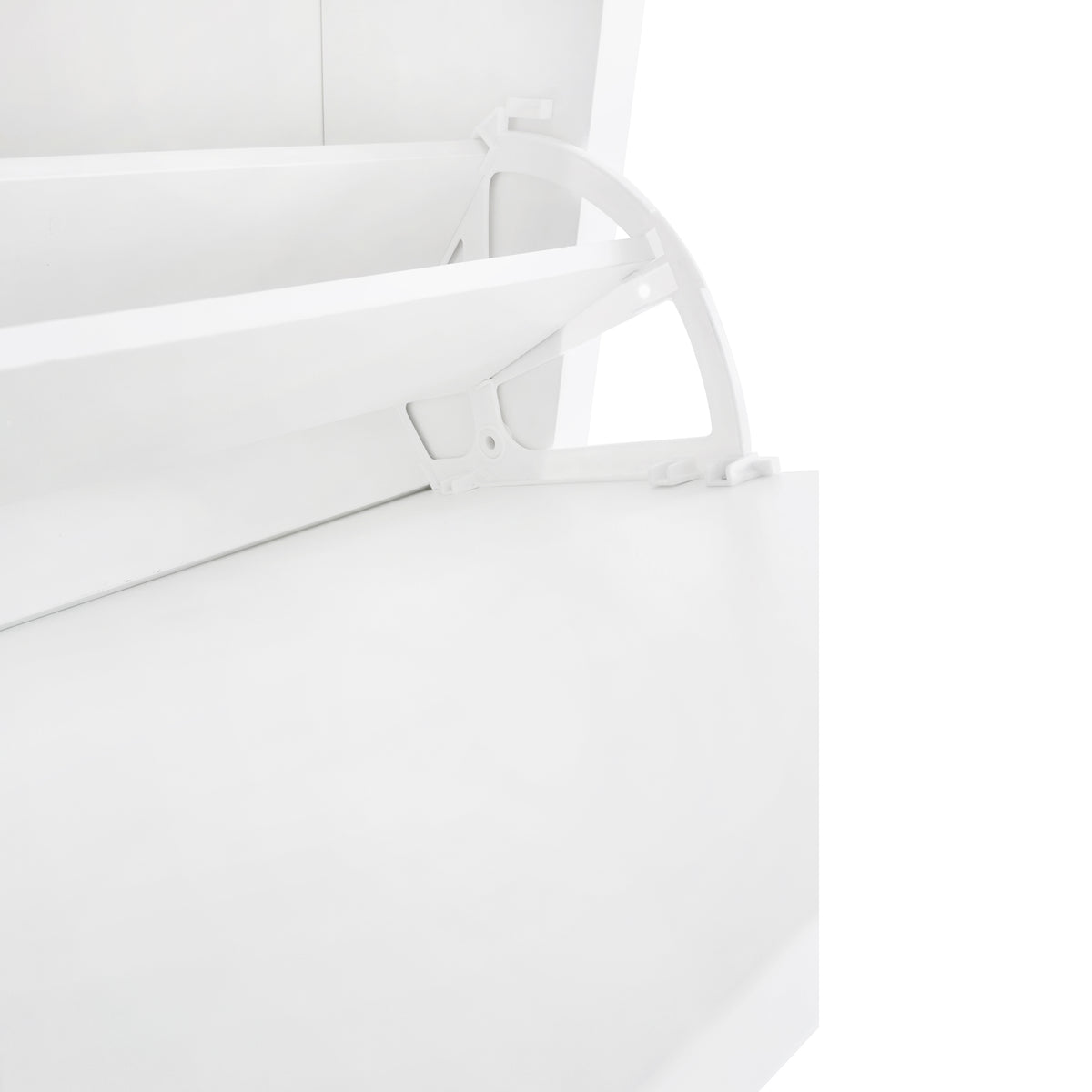 Ultra-Slim White Shoe Cabinet with Flip Drawers