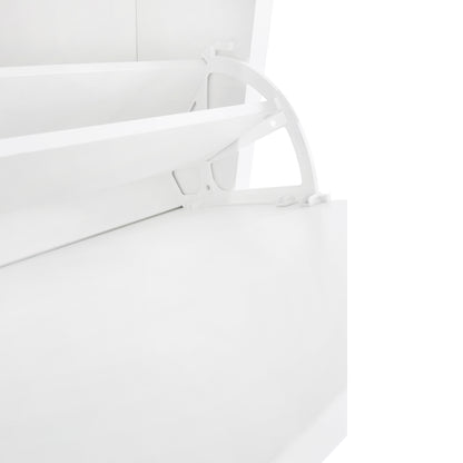 Ultra-Slim White Shoe Cabinet with Flip Drawers