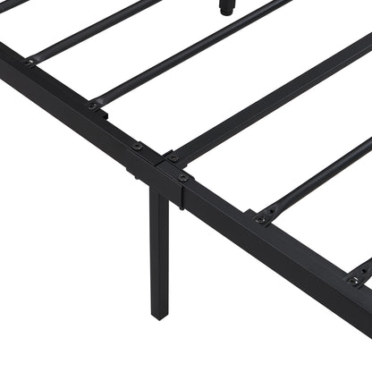 Metal Platform Bed with USB Liner Beige