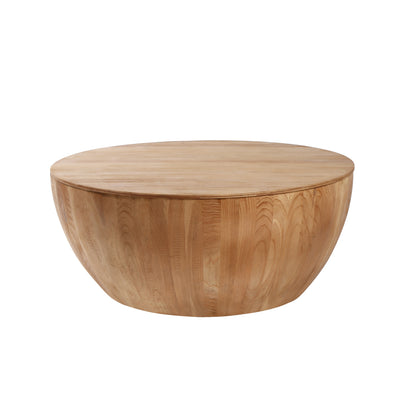 Wooden Coffee Table Vintage Bucket Style Natural