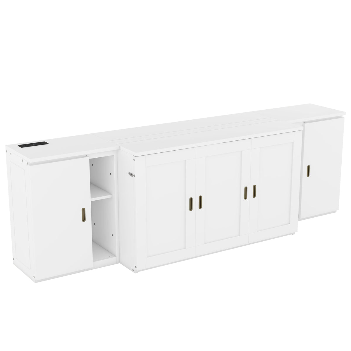 Full Size Murphy Bed with Storage and USB Ports
