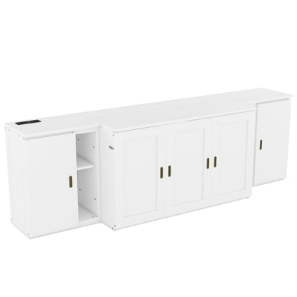 Full Size Murphy Bed with Storage and USB Ports