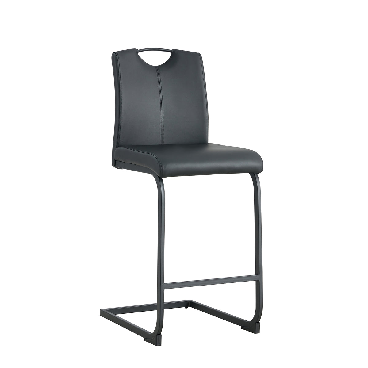 Black PU Counter Stool Set (2 pcs)