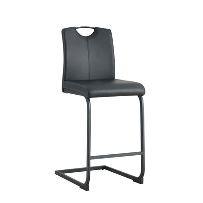 Black PU Counter Stool Set (2 pcs)