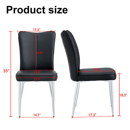 Modern Black Dining Chair Set (2 pcs)